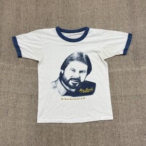 vintage Moe Bandy shirt mens small white 1990s music single stitch